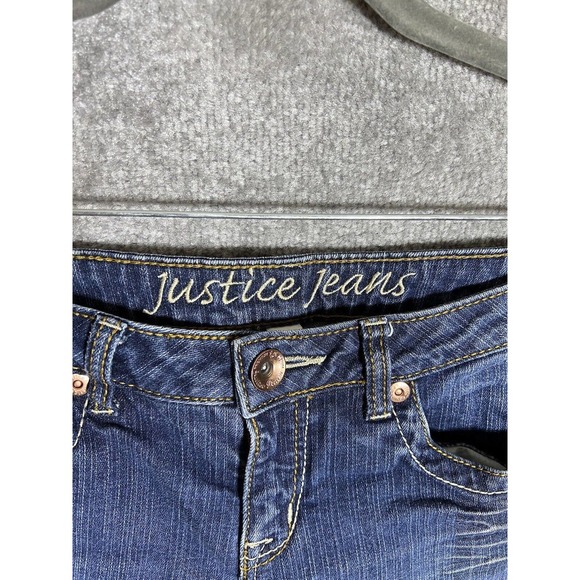 Justice Simply Low Jeans Blue Girls Size 12 Regular Stretch Straight Leg Pockets - Picture 3 of 11